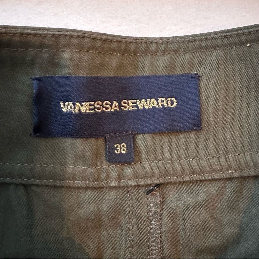 Vanessa Seward Midi Knee Length Cargo A-line Skirt Army Green US 6 - Picture 11 of 11
